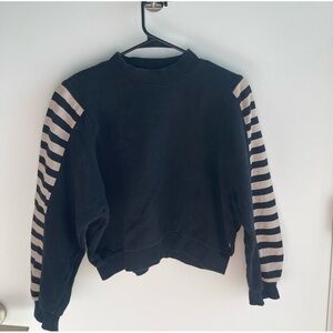 Brixton Striped Sleeve Black Sweatshirt